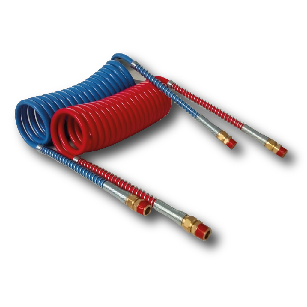 MANGUERA RETRACTIL PREMIUM ROJO Y AZUL 15 FEET