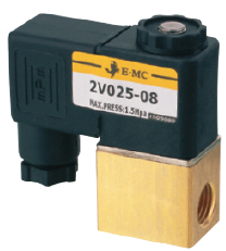 Válvula Solenoide 2/2 N.C. 3/4" cuerda "BSP"  Mod. 2V025-20E4 Apertura de 25 MM, 24 VDC, Cuerpo: Latón, Sellos: NBR