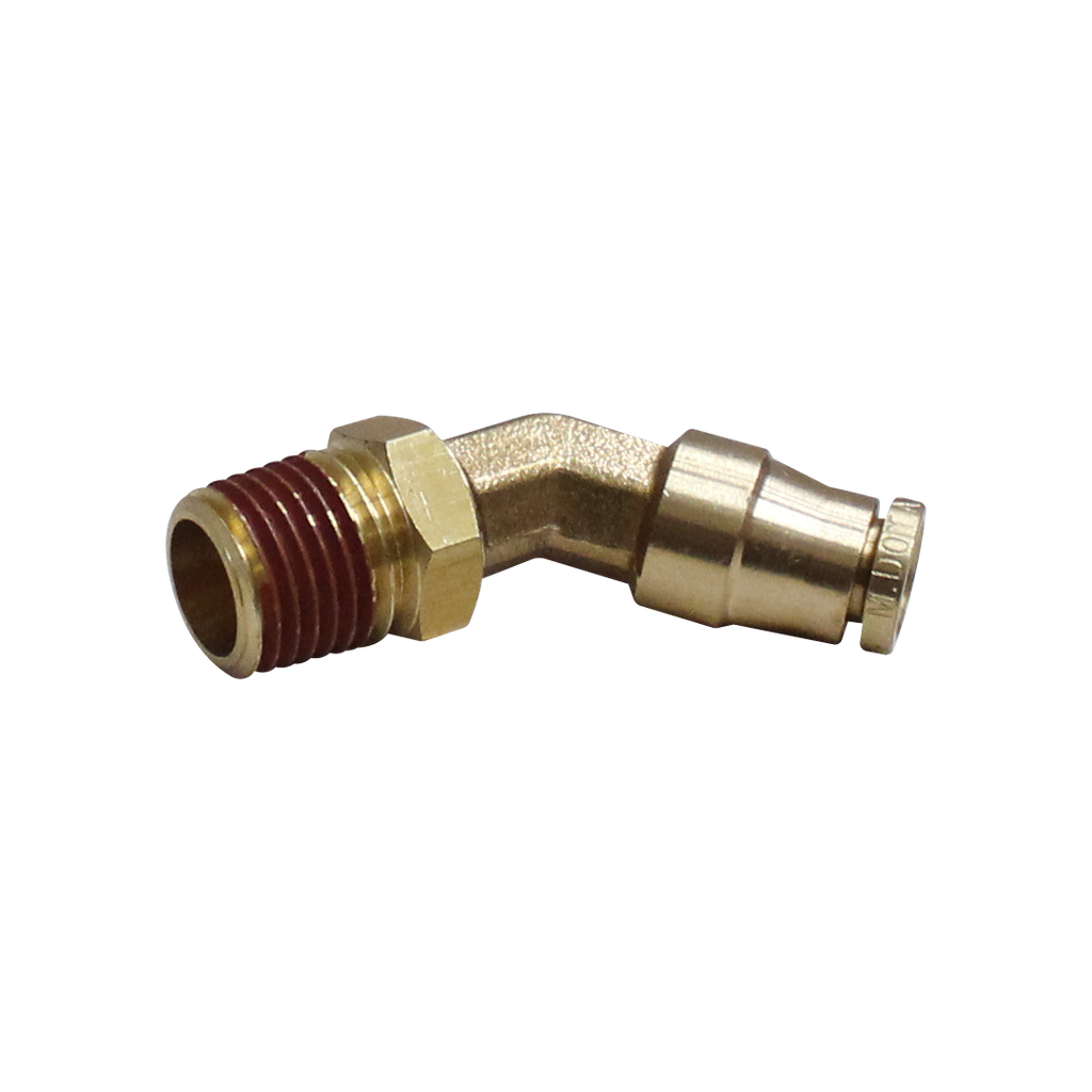 CONECTOR MACHO CODO A 45° GIRATORIO PUSH IN 3/8 X 1/4