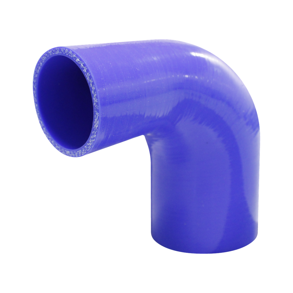 CODO REDUCTOR SILICON A 90° AZUL DE 2'' A 3'' LONGITUD 9''