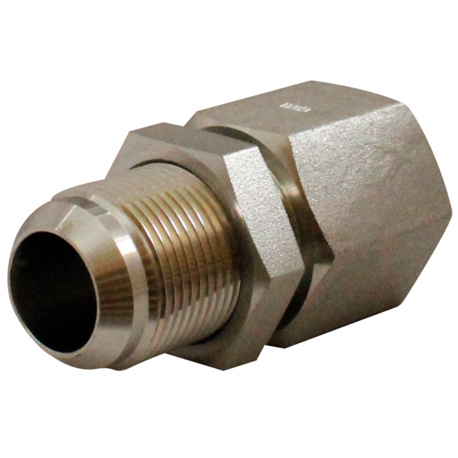 Conector JIC 37° pasamuros con Tuerca-Hembra NPT 