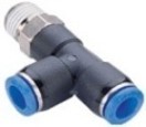 [PST04M5] Conector Rápido  en "T" rosca lateral macho M5 diámetro de manguera 4 MM