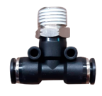 [PB 1-4 1-4] Conector Rápido  en "T" rosca NPT macho de 1/4 diámetro manguera 1/4"