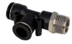 [PD 1-4 1-4] Conector Rápido en "T" rosca lateral macho NPT de 1/4 diámetro de manguera 1/4"